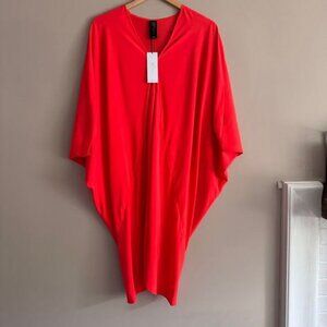 Zero + Maria Cornejo Koya Silk Charmeuse Dress in Safety Orange Size 6 New $895